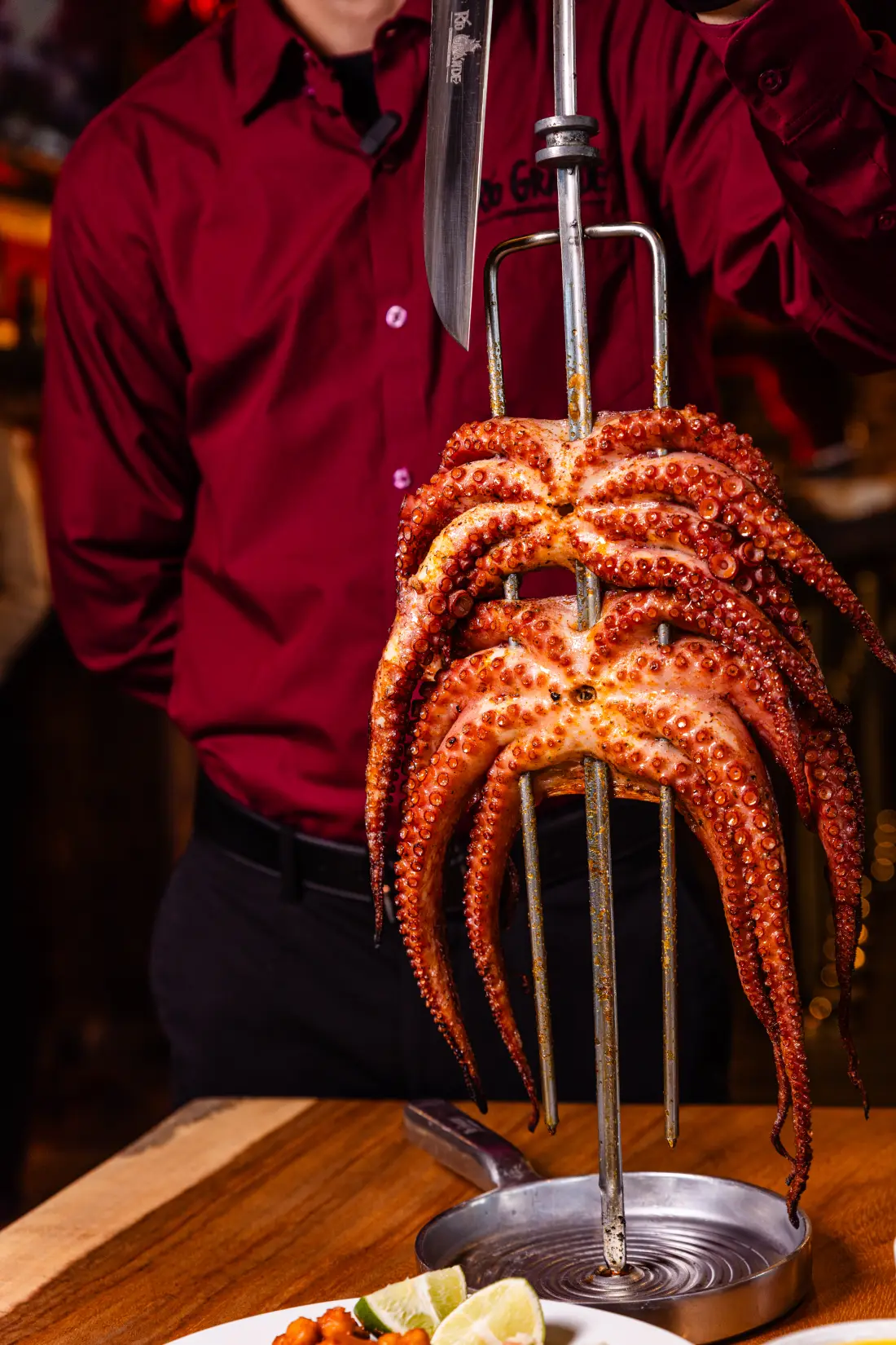 Pulpo a la parrilla en la espada