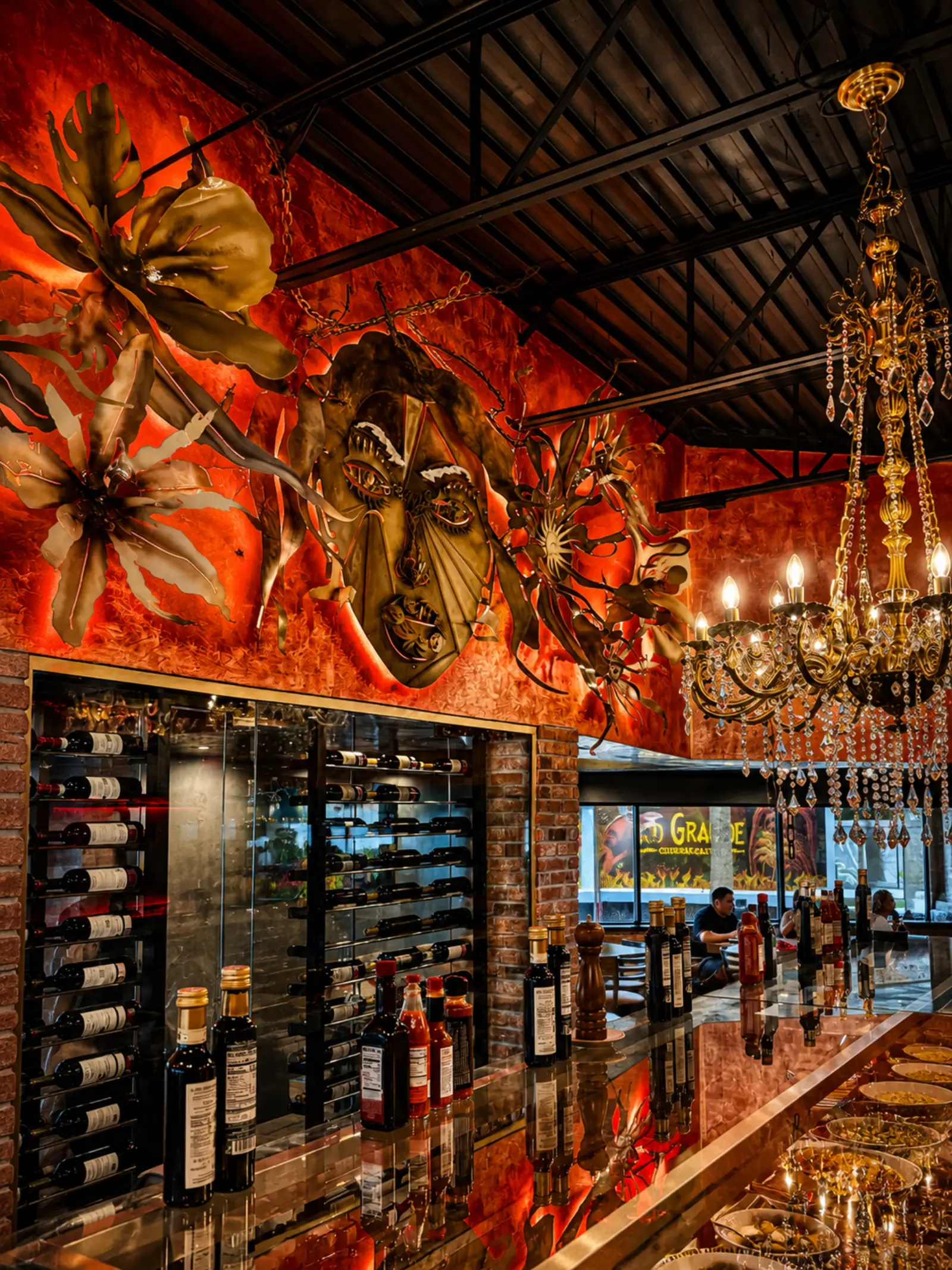 Wine wall and bar